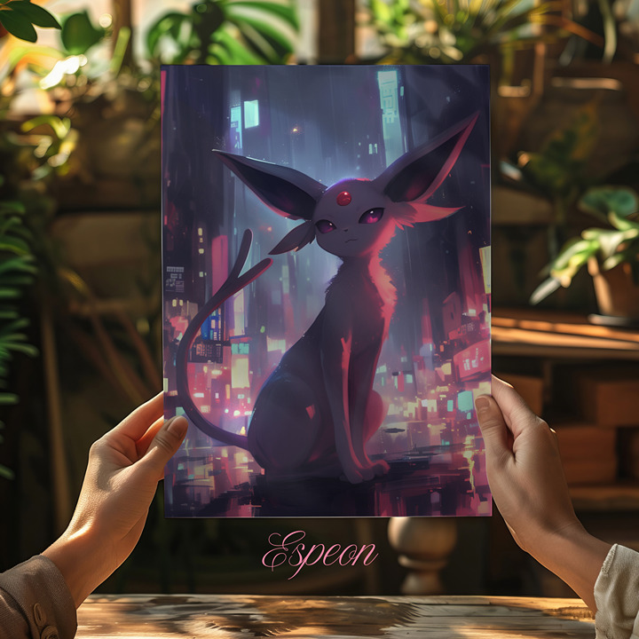 Pokémon Espeon Aluminum Art Print 8x10 Wall Decor