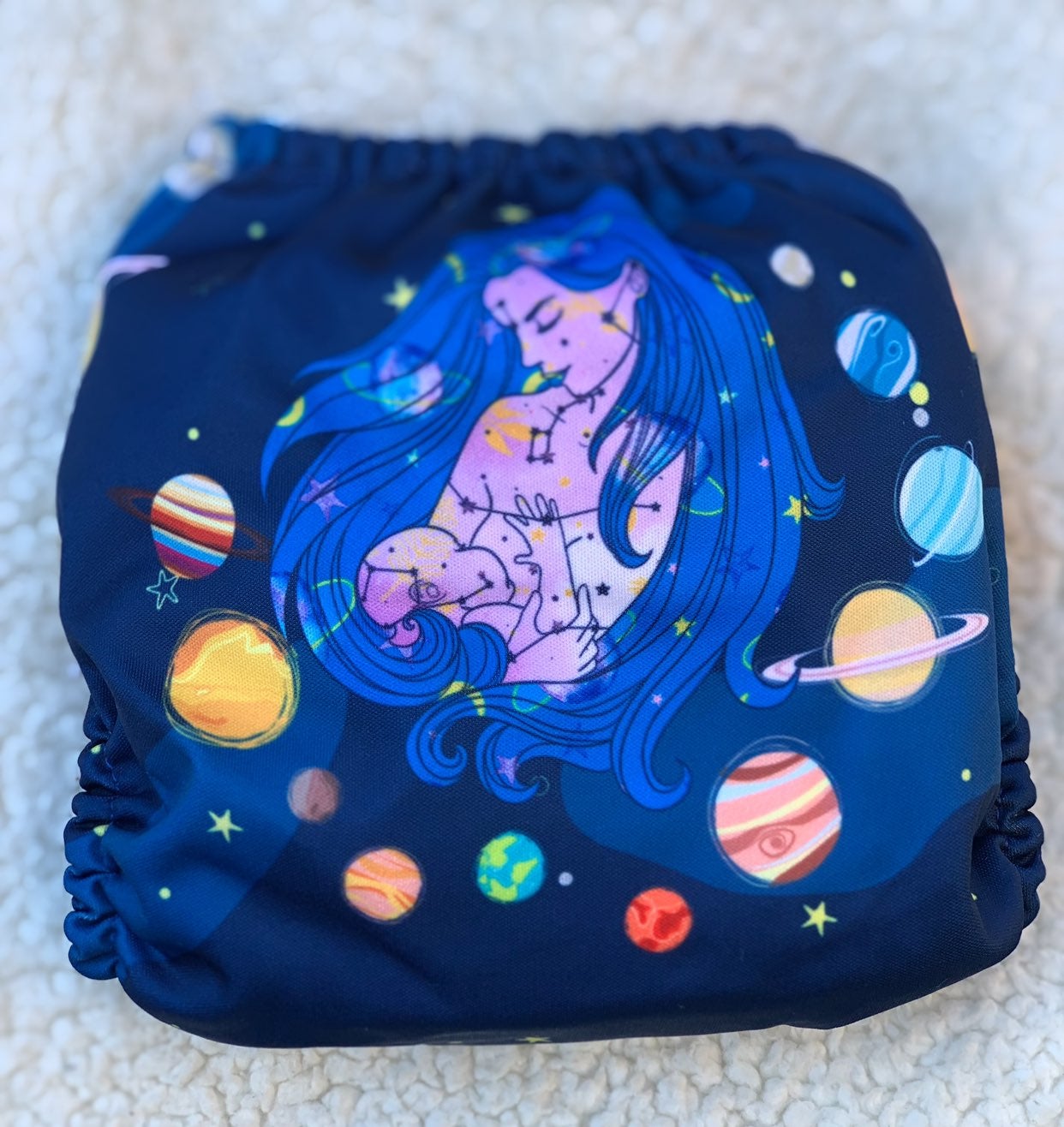 Mama Koala Cloth Diaper Breastfeeding Mom and Planets