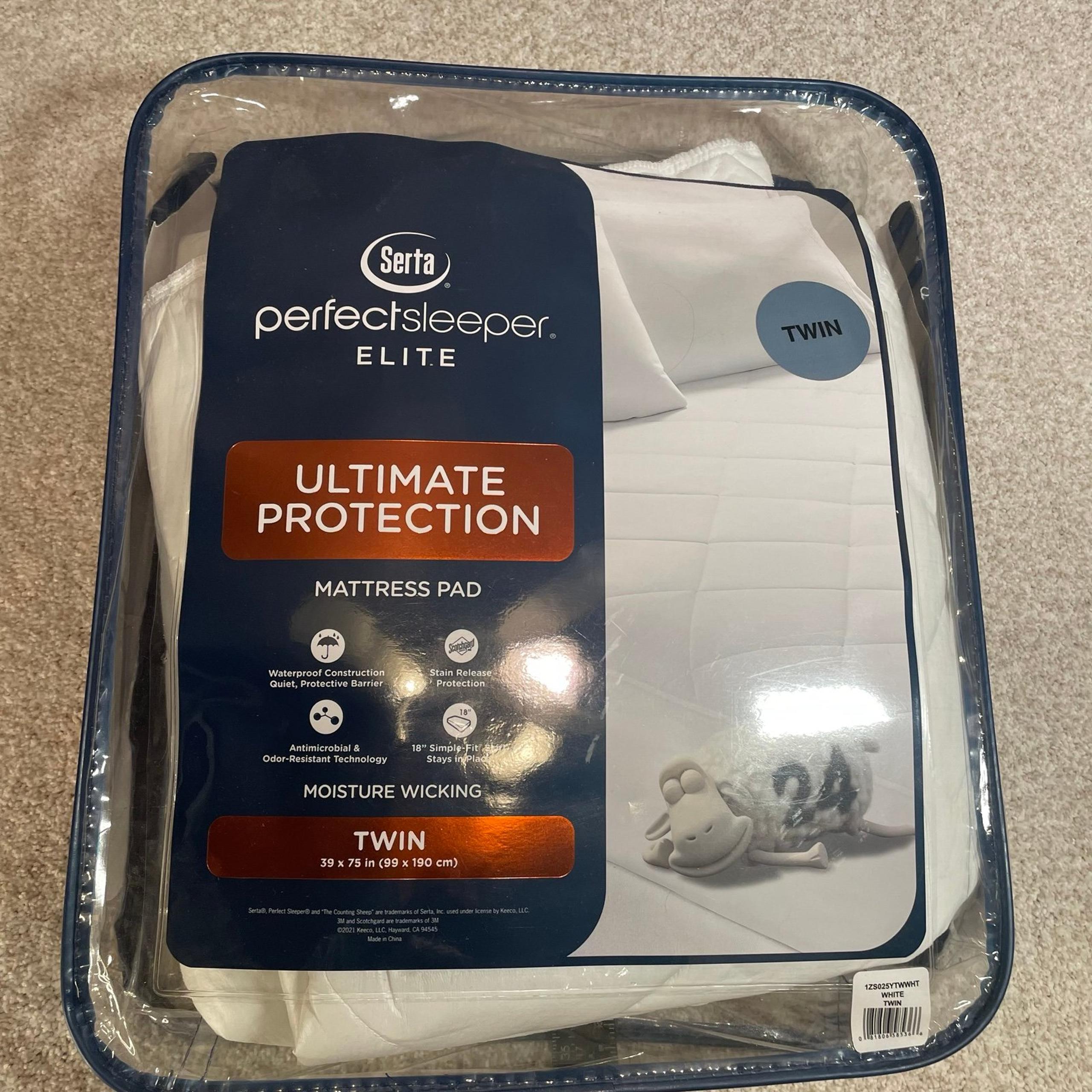 New Serta Perfect Sleeper Elite Ultimate Protection Waterproof Twin Mattress Pad