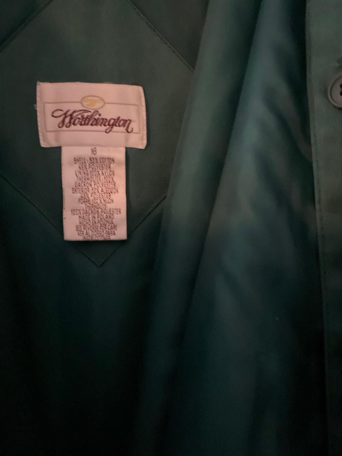 Worthington all weather coat jacket in Green