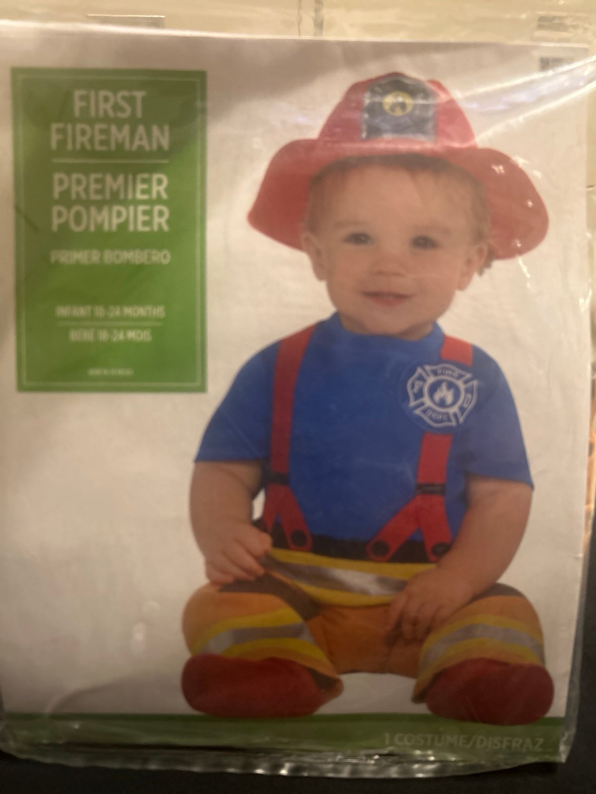 First Fireman Toddler Costume-Size 18-24 mths-Brand New
