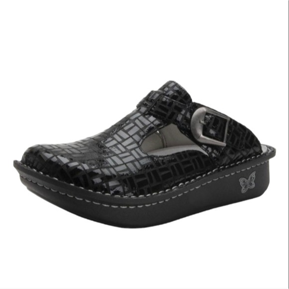Alegria Women Comfort ALG-701 Leather Snake Clogs Mule shoes sz 37/7-7.5