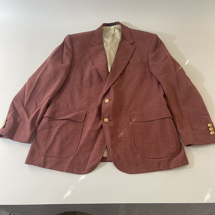 Stafford Blazer Men's Salmon Size 46R Cotton Blend Single Brested Two Button