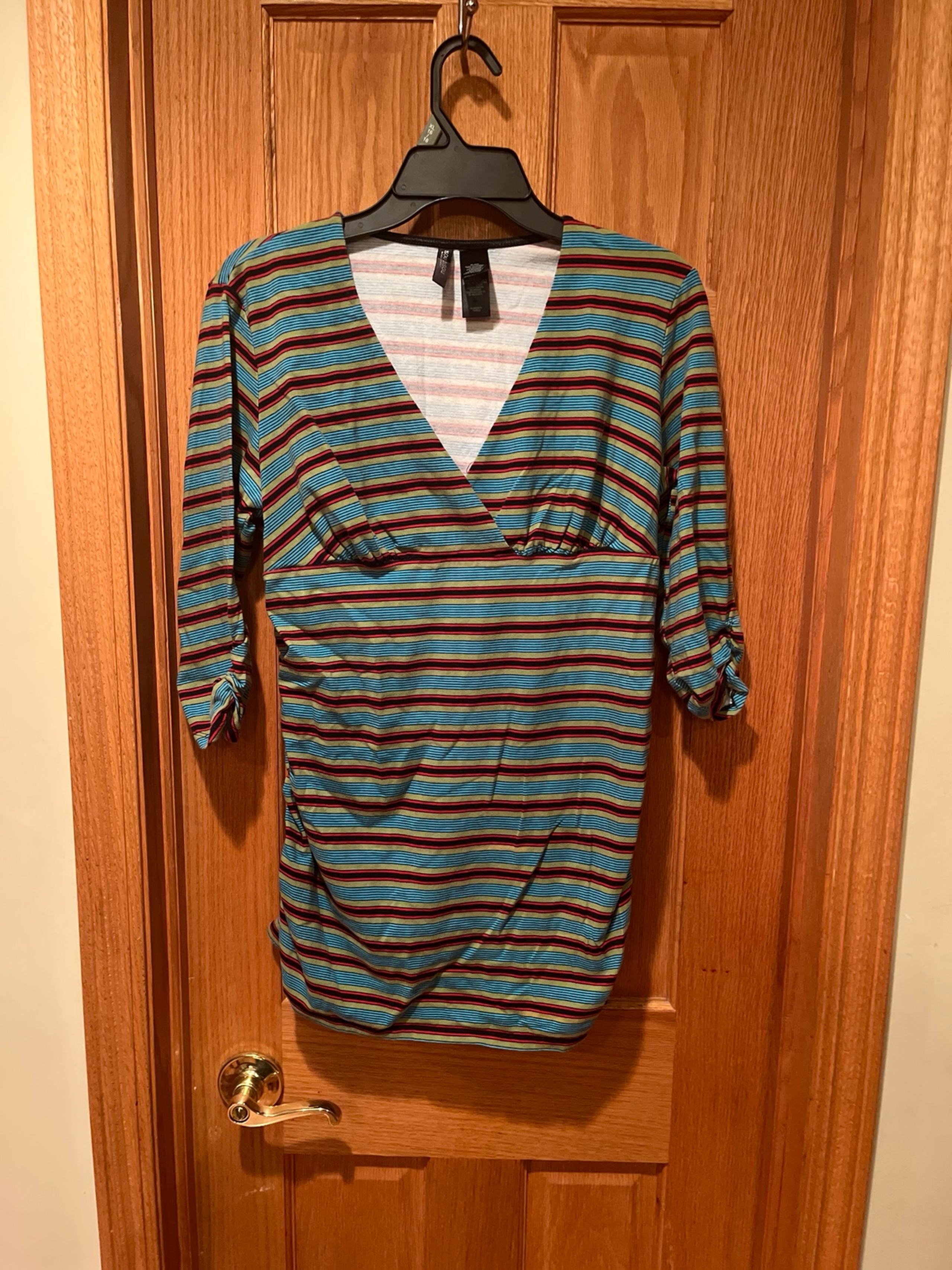 Bisou Bisou Striped Ruched Top/ mini dress