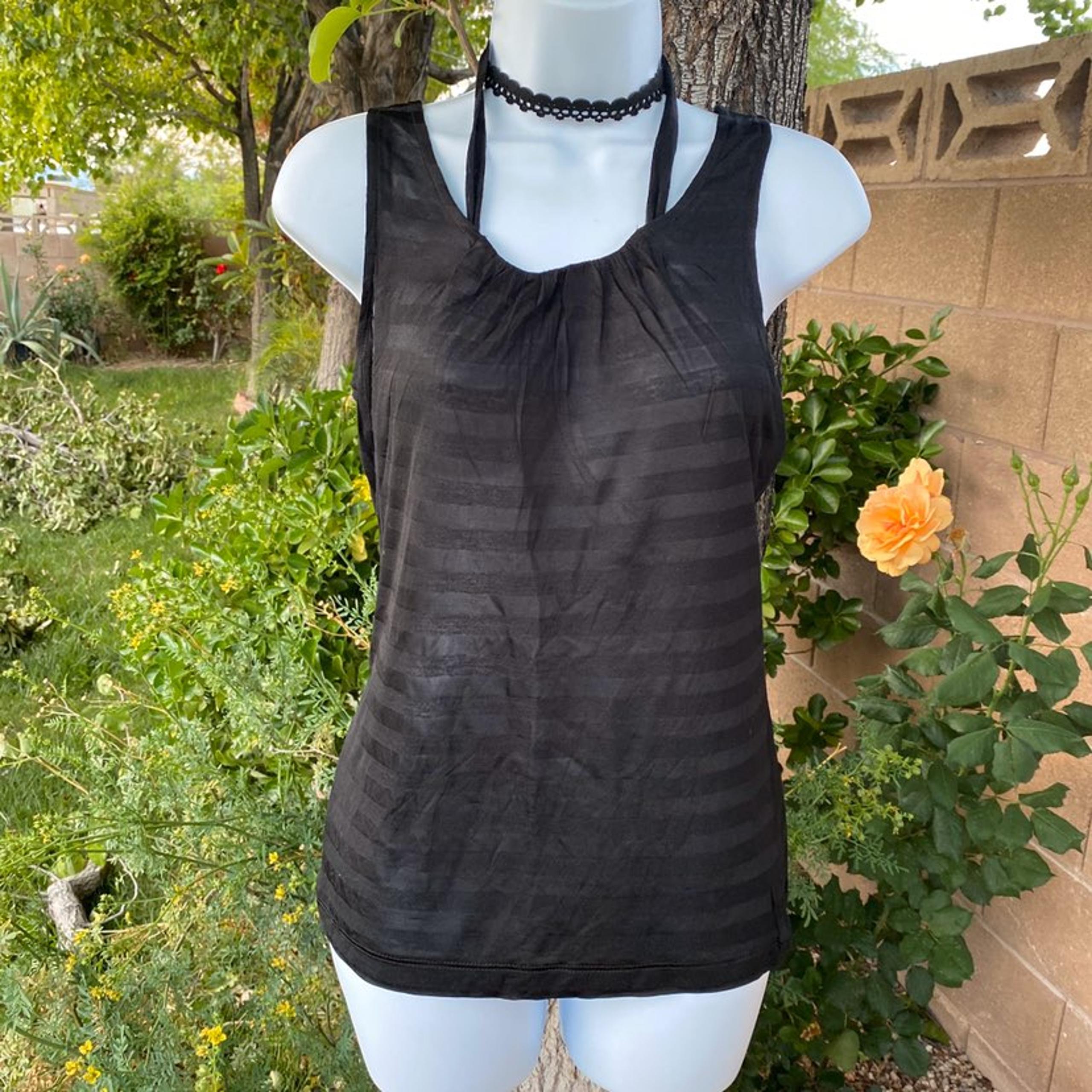 The Limited Striped Black Strappy Tank