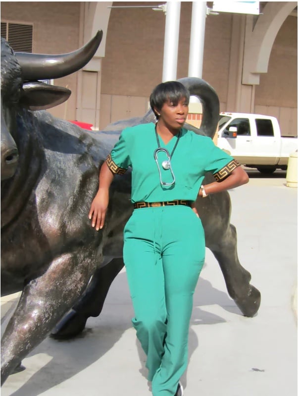 Hunter’s Green Versace Scrub Set- Large