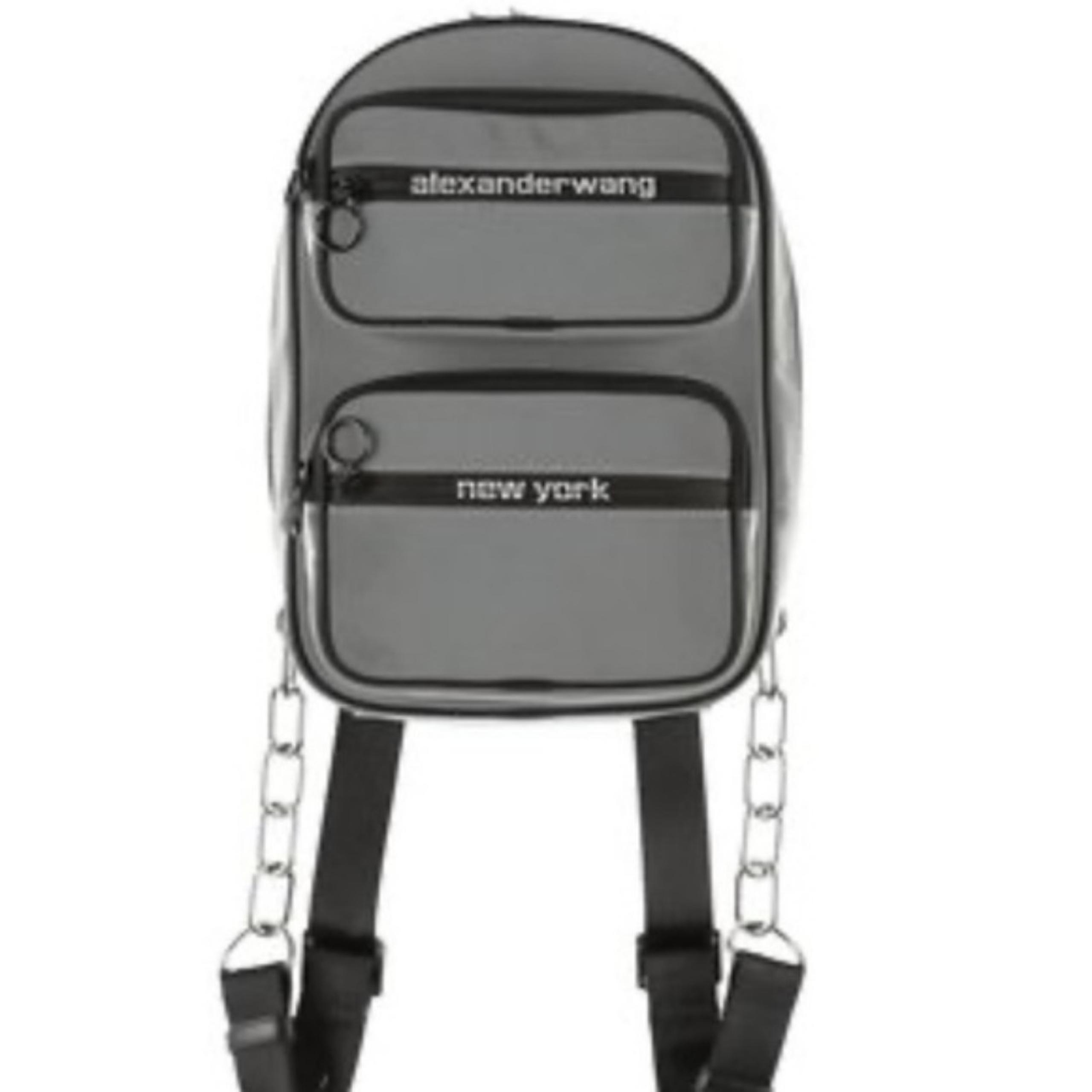 Alexander Wang Attica Reflective Backpack Silver Iridescent