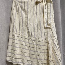 10 Crosby Derek Lam Striped Wrap Beige Midi Skirt Size 6