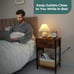 Nightstand with Charging Station, Side Table End Brown