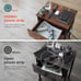 Nightstand with Charging Station, Side Table End Brown