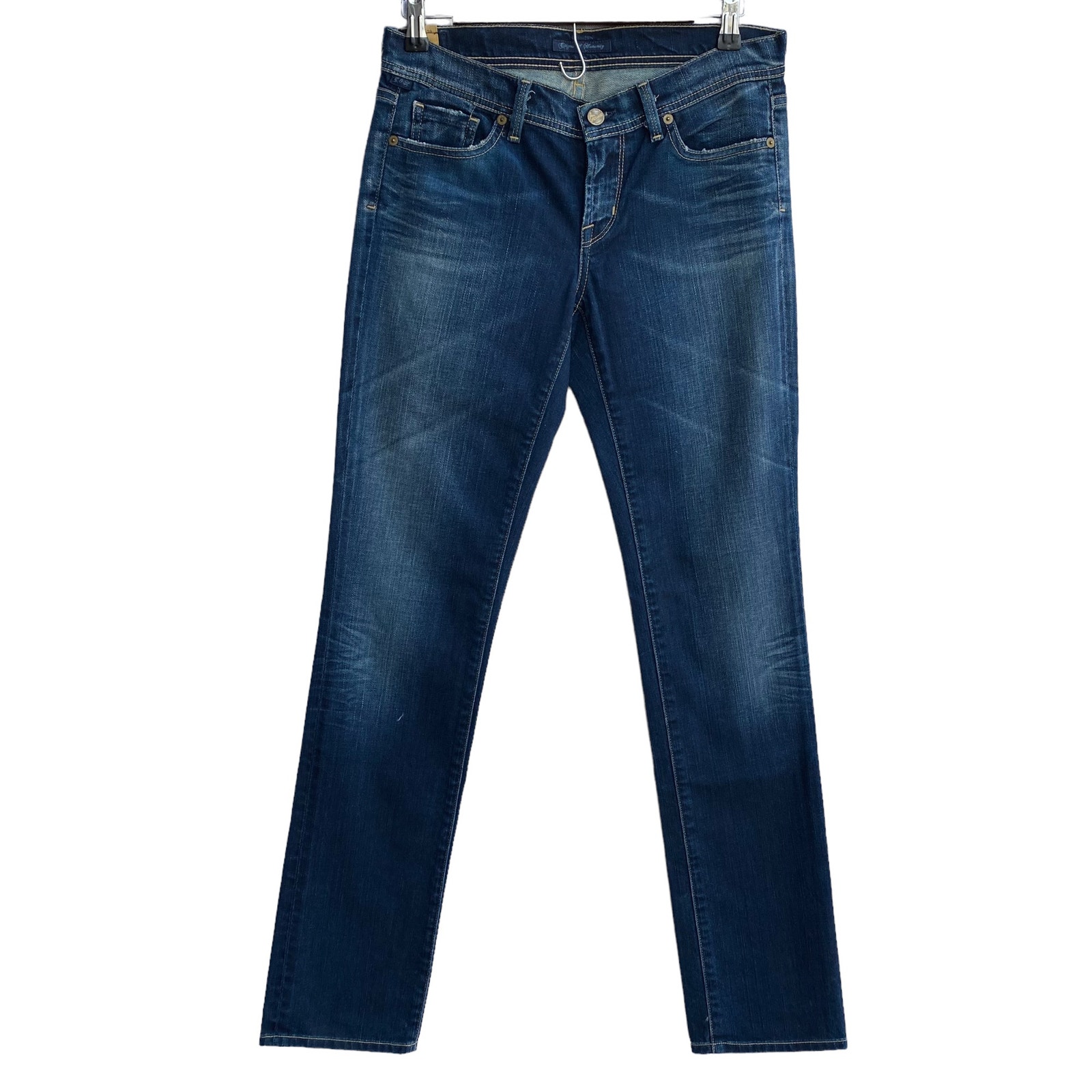 New Citizens of Humanity Women Dark Wash Slim Fit Straight Leg Low Rise Jeans 28