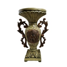 vintage 1980's resin empire style vase 18 h X 9.5 w at top x 6.25 w at base.