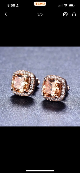 2.50 Ct Asscher Cut Simulated Morganite Stud Earring 14k Rose Gold Finish