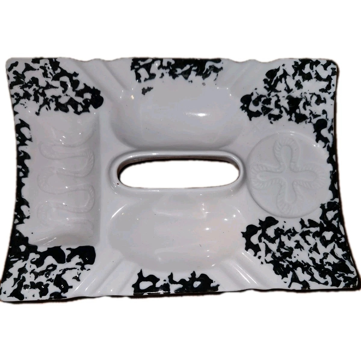 Vintage MCM Ceramic ASHTRAY DRINK HOLDER Insert For Smoking Stand-NO STAND