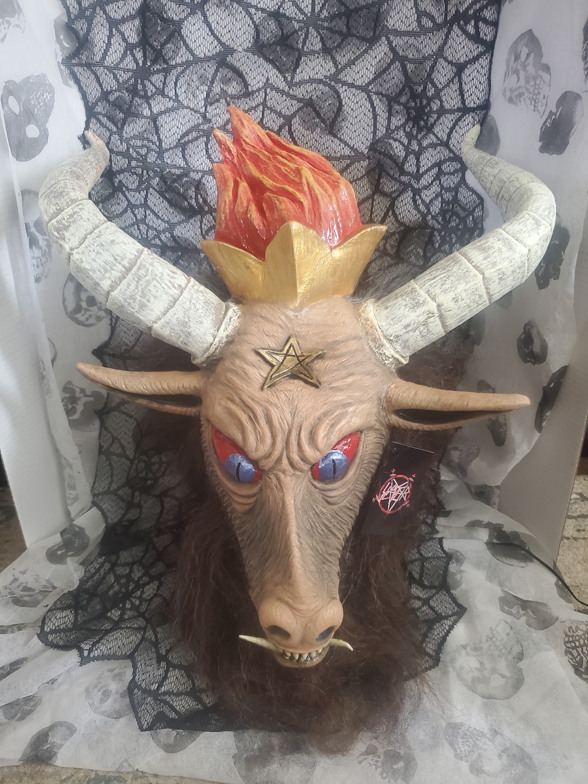 SLAYER  BAPHOMET MASK by Trick or Treat Studios Halloween Goat Licensed Merchand