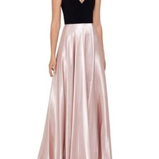 BETSY & ADAM Womens Black Pocketed Sleeveless V Neck Full-Length Evening Prom
