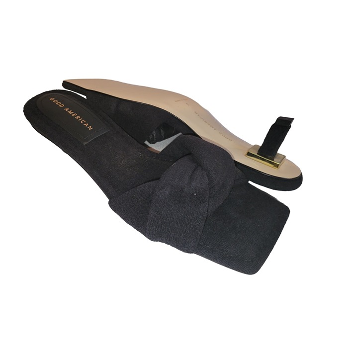 Good American Mule Heel Women Terry Cloth Black Size 9 GA353T-X