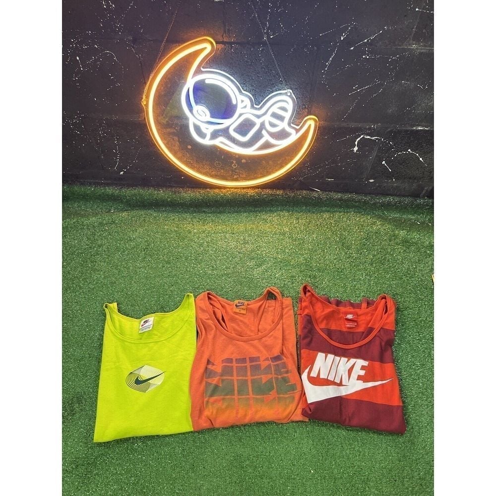 Lot Of 3 Vintage Nike Air Tank Tops Size M/L Orange tag Red Tag Track And Field