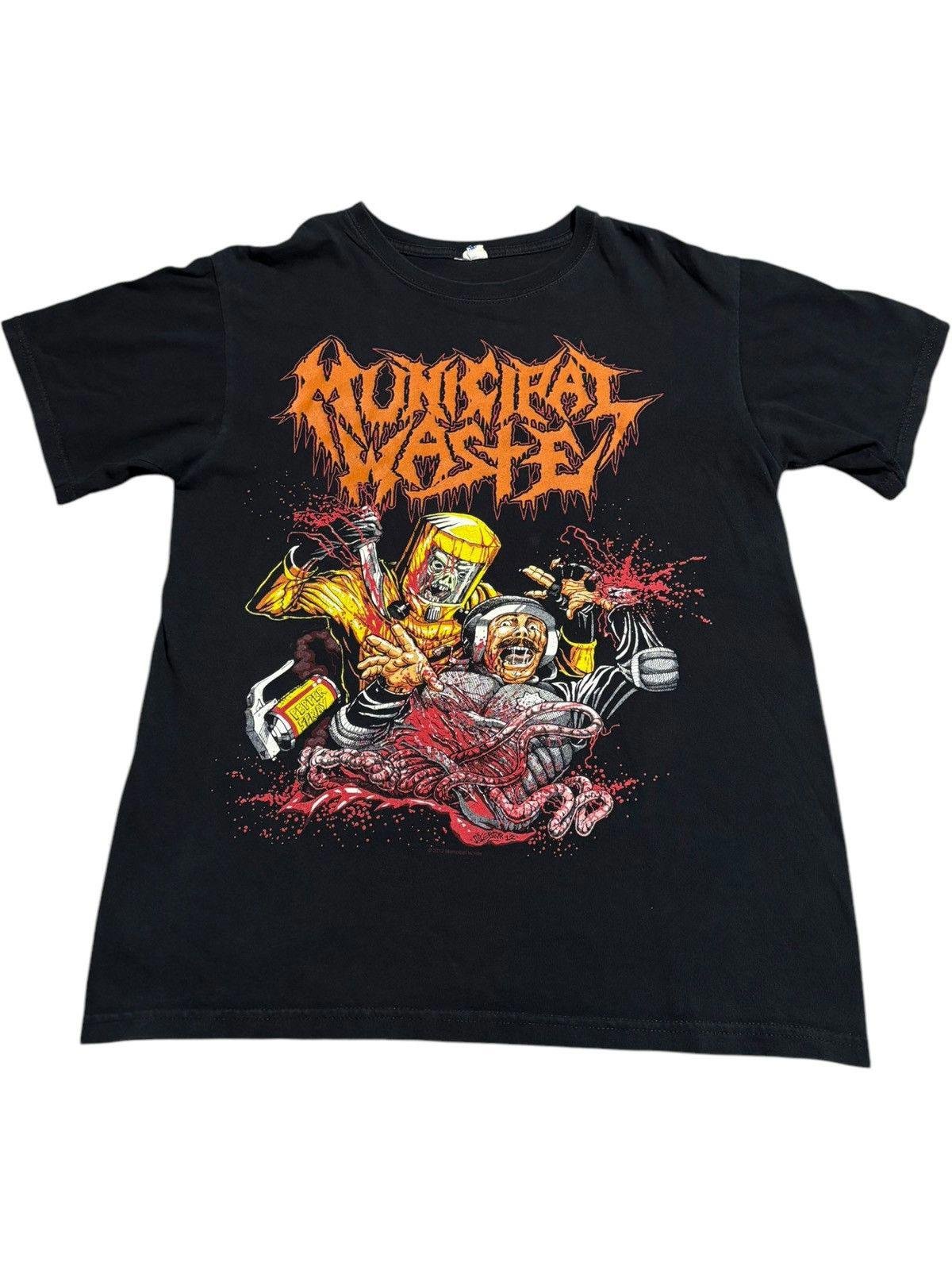 Vintage Municipal Waste Concert Shirt Black Metal band zombie Rock Punk Y2K Emo
