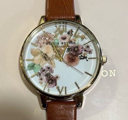 Olivia Burton Flower Show Watch With 38mm White Face With MultiColored Flowers