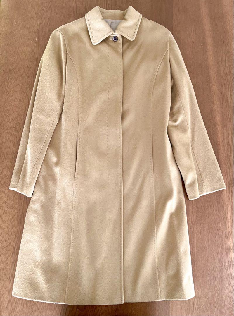 【Excellent Condition】 Old England 100% Cashmere Coat, Size 38, Camel