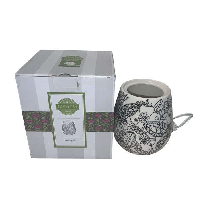 Scentsy Reimagine Electric Wax Warmer With Floral Paisley Design Ceramic