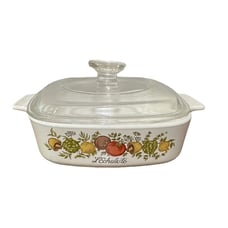 Corning Ware Vintage Spice of Life L'Echalote 1 Quart Baking Dish w/ Pyrex Lid