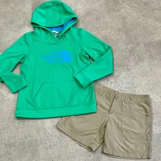 Womens NORTH FACE Shorts & Hoodie Sweatshirt, sz 8