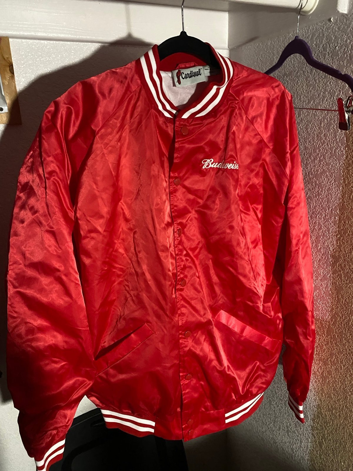 Red Budweiser button up jacket size 2XL