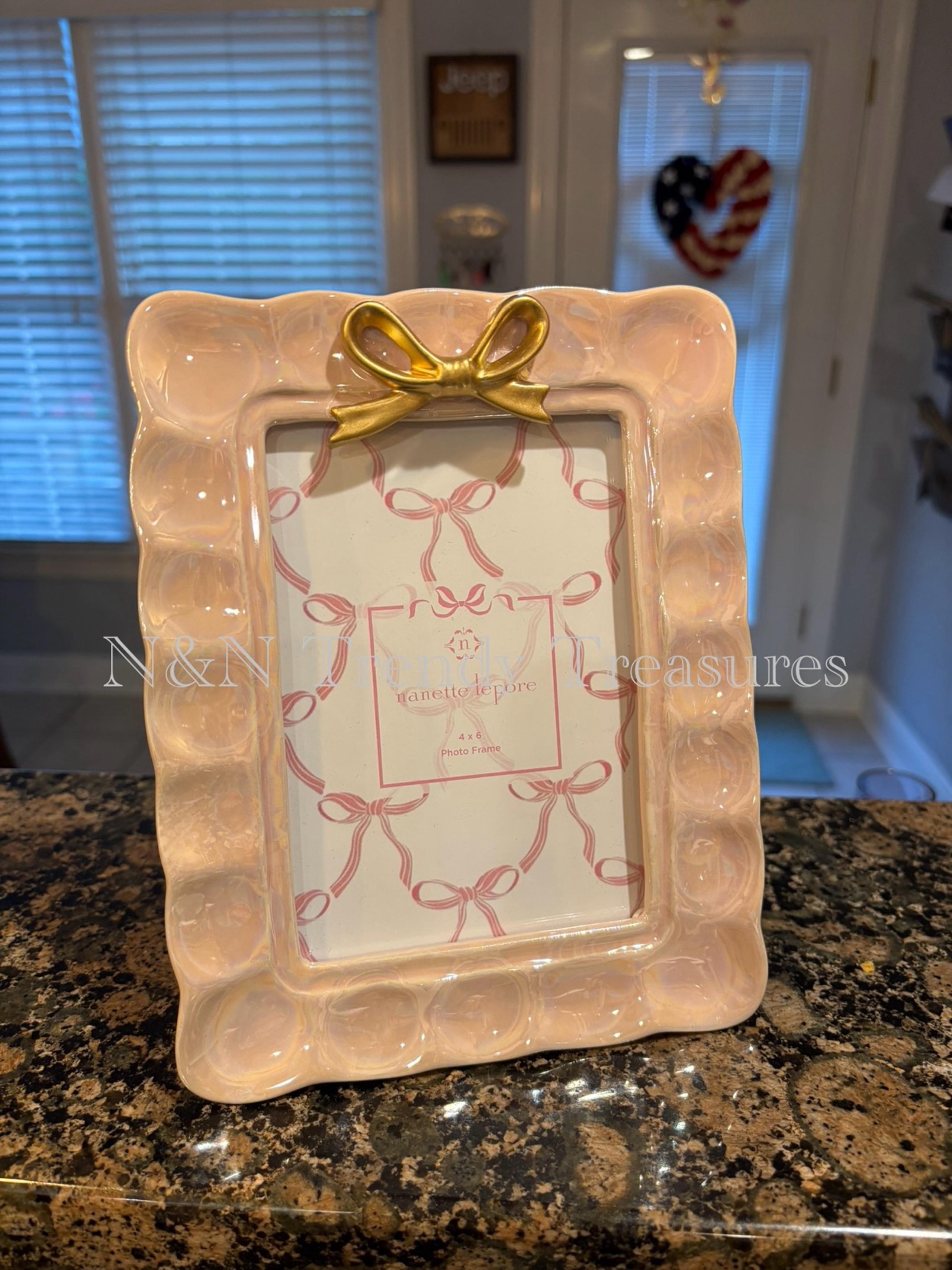 Pink Iridescent Bow Picture Frame