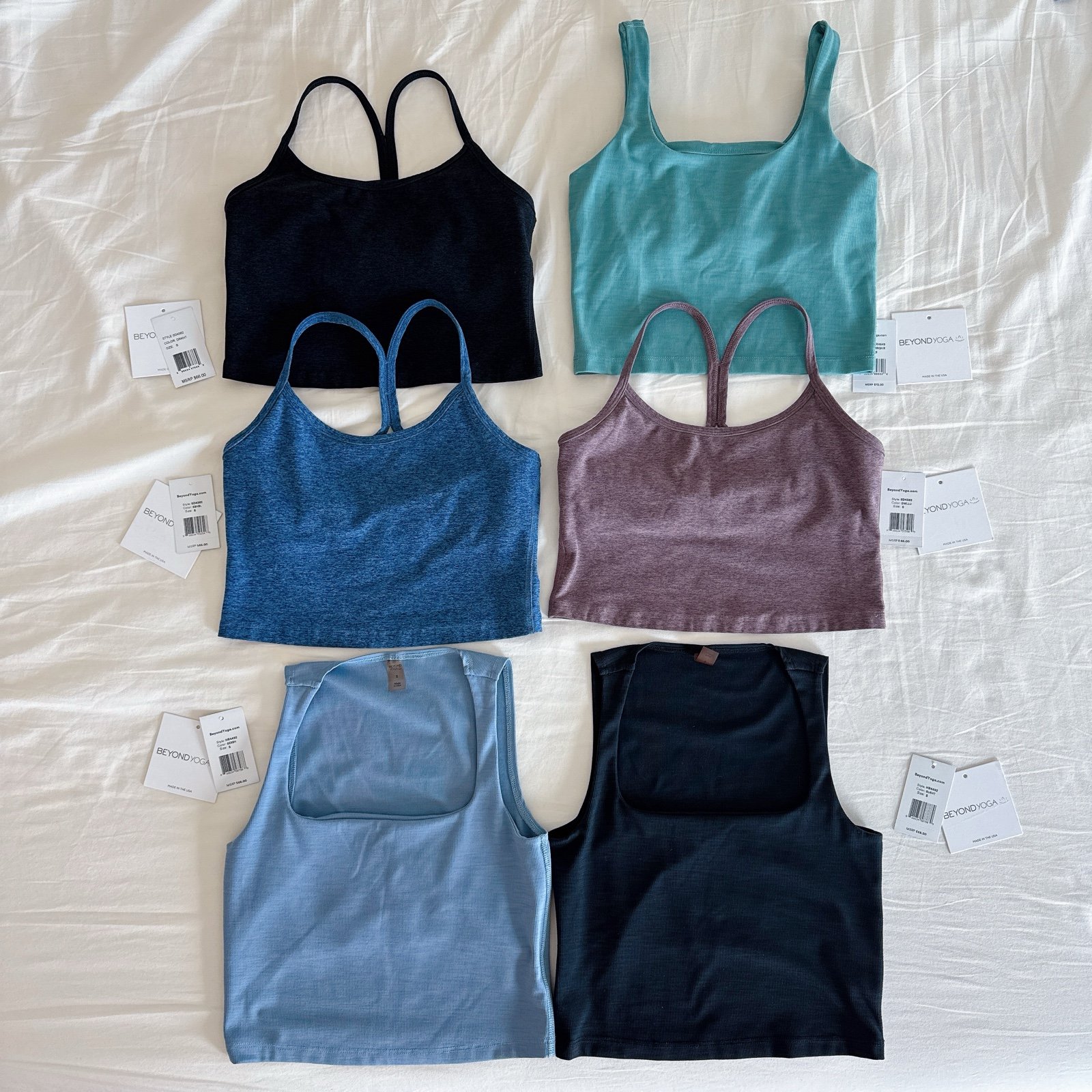 Beyond Yoga Cropped Tanks - Bundle of 6