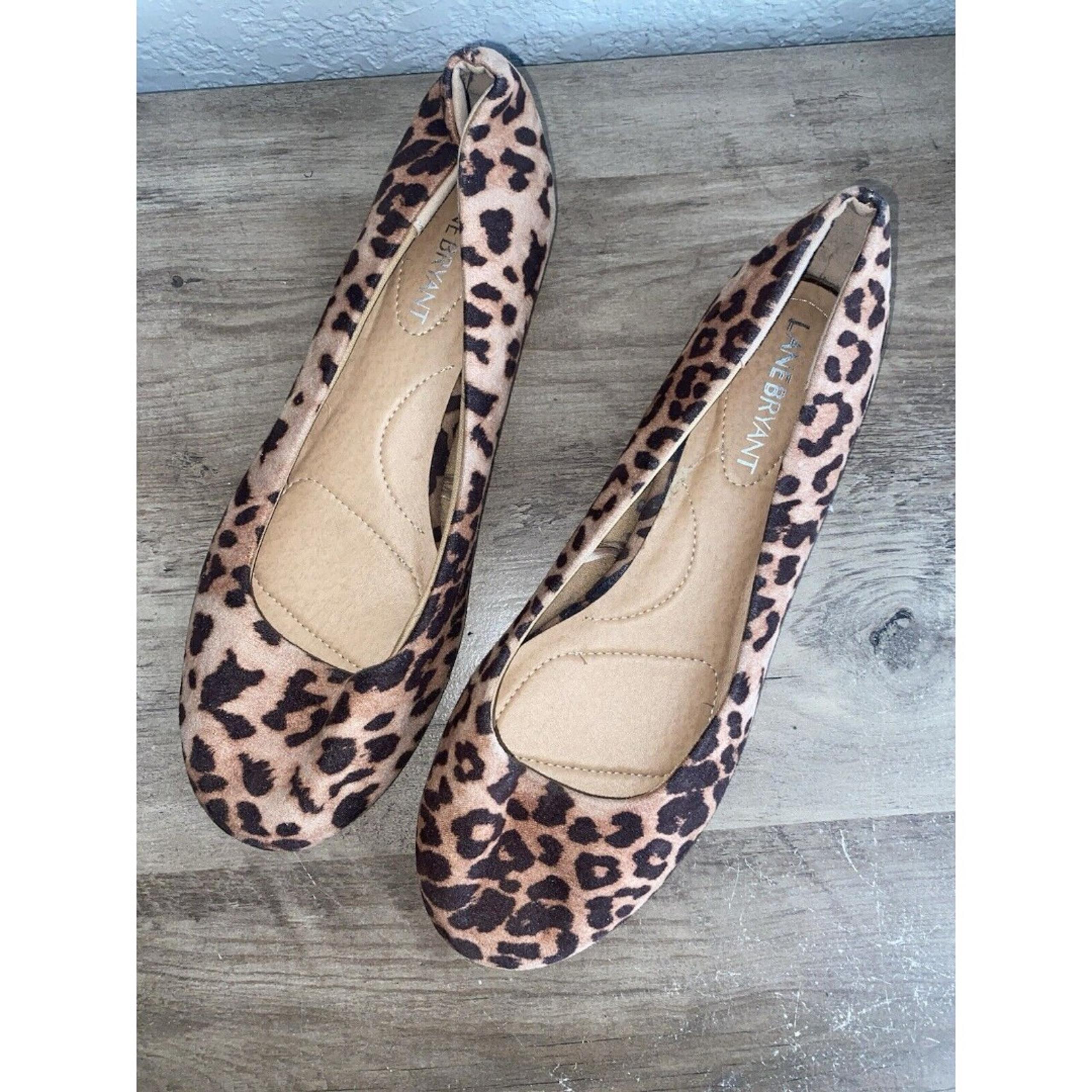 Lane Bryant Shoes Womens sz 7 W Brown Leopard Flats
