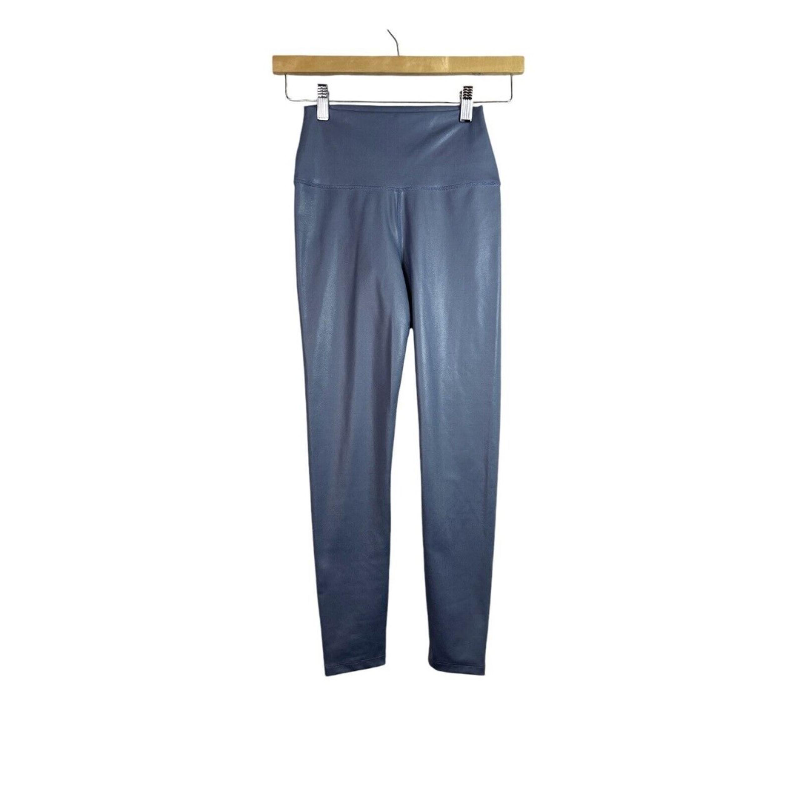 Carbon 38 Blue Metallic Leggings High Waisted Size S
