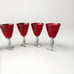 Demdaco Chocolate Berries Red Water Goblets Handblown Glass Set Of 4