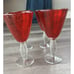 Demdaco Chocolate Berries Red Water Goblets Handblown Glass Set Of 4