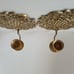 Vintage brass wall mount candle holders w/ glass sconces leaf mandala decor