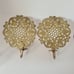 Vintage brass wall mount candle holders w/ glass sconces leaf mandala decor