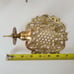Vintage brass wall mount candle holders w/ glass sconces leaf mandala decor