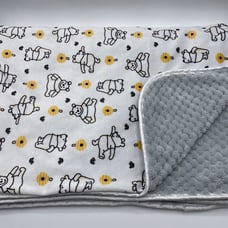 Disney Winnie The Pooh Beehive Baby Blanket Plush Outline White Gray Lovey 30x40