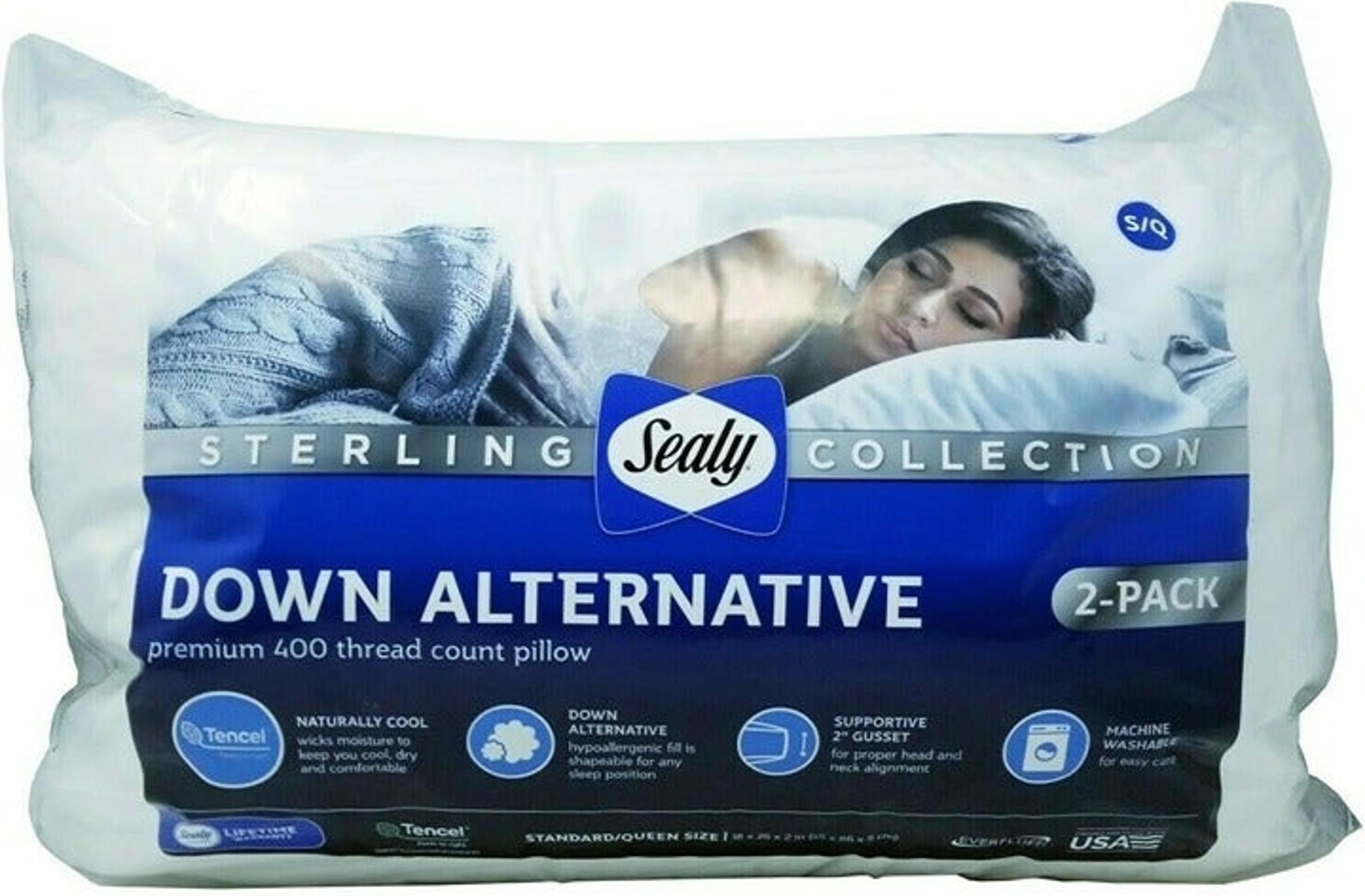 Sealy Sterling Collection Down-Alternative Pillow, 2-pack QUEEN