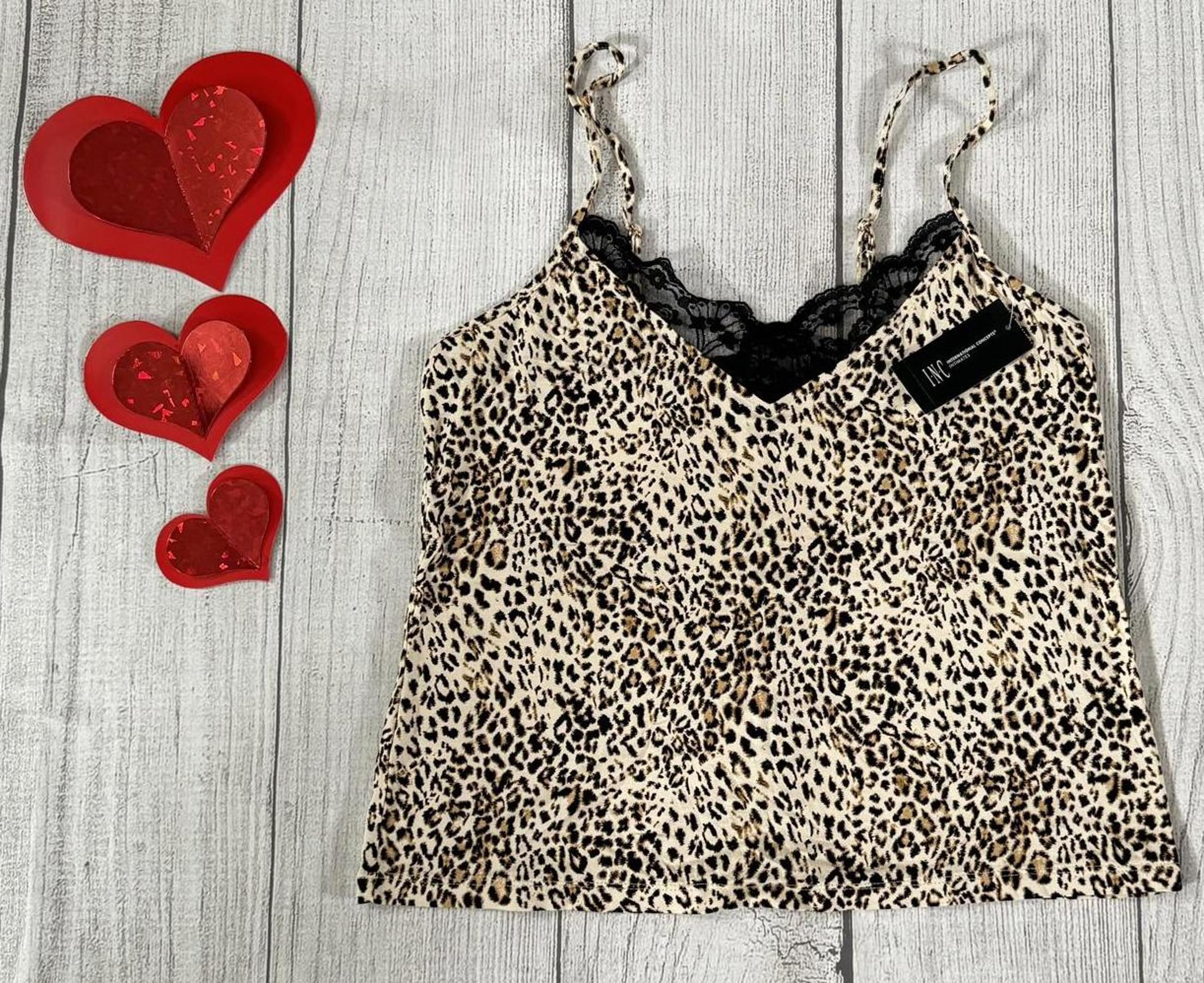 INC International Concepts Cheetah Print Cami Womens Size Large