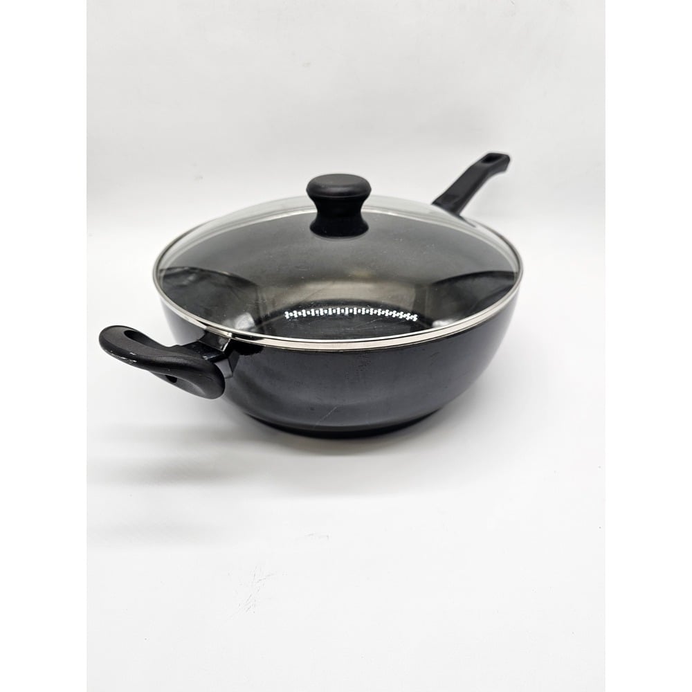 Wear Ever Deep 11 Non Stick Fry Pan W/ Lid Saute Pan 6 Quart Double Handle