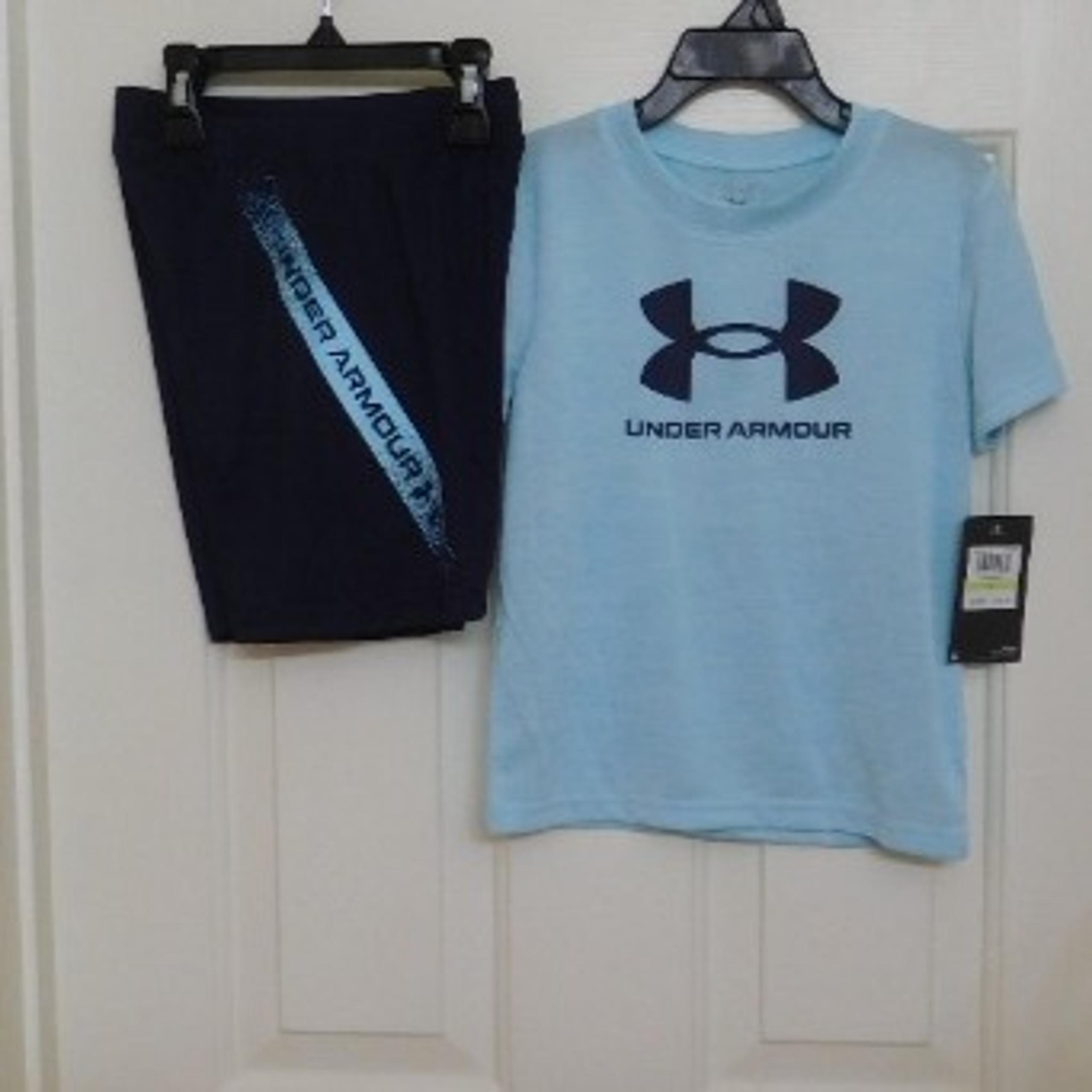 NWT 2pc Under Armour Blue Logo Shirt & Navy Logo Shorts sz 4t
