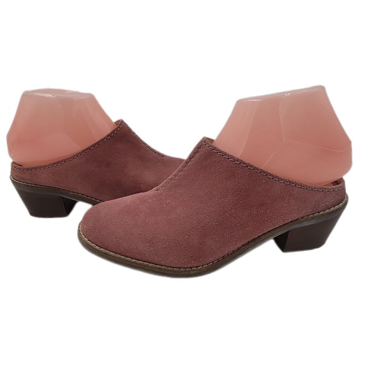 Cole Haan W14832 Andi Pink Suede Round Toe Slip on Mules Women's Size 6B