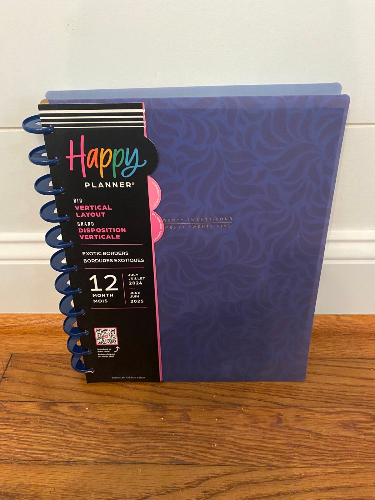 The Happy Planner 2024 2025 Big Vertical Academic Planner Exotic Borders Blue