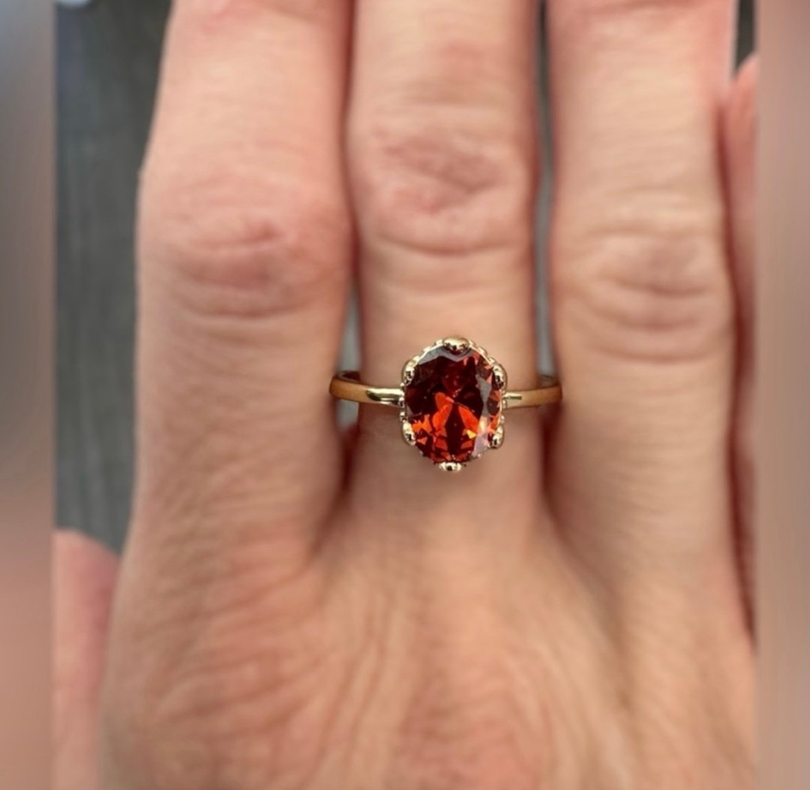 Red Garnet Ring. Size 8.