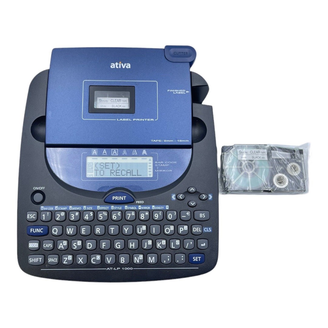 Ativa AT-LP 1000 Large 10 Character 2-Line LCD Display Label Printer Extra Tape