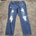 judy blue boyfriend fit jeans Women's Size 18W Destruction Darkwash High Rise