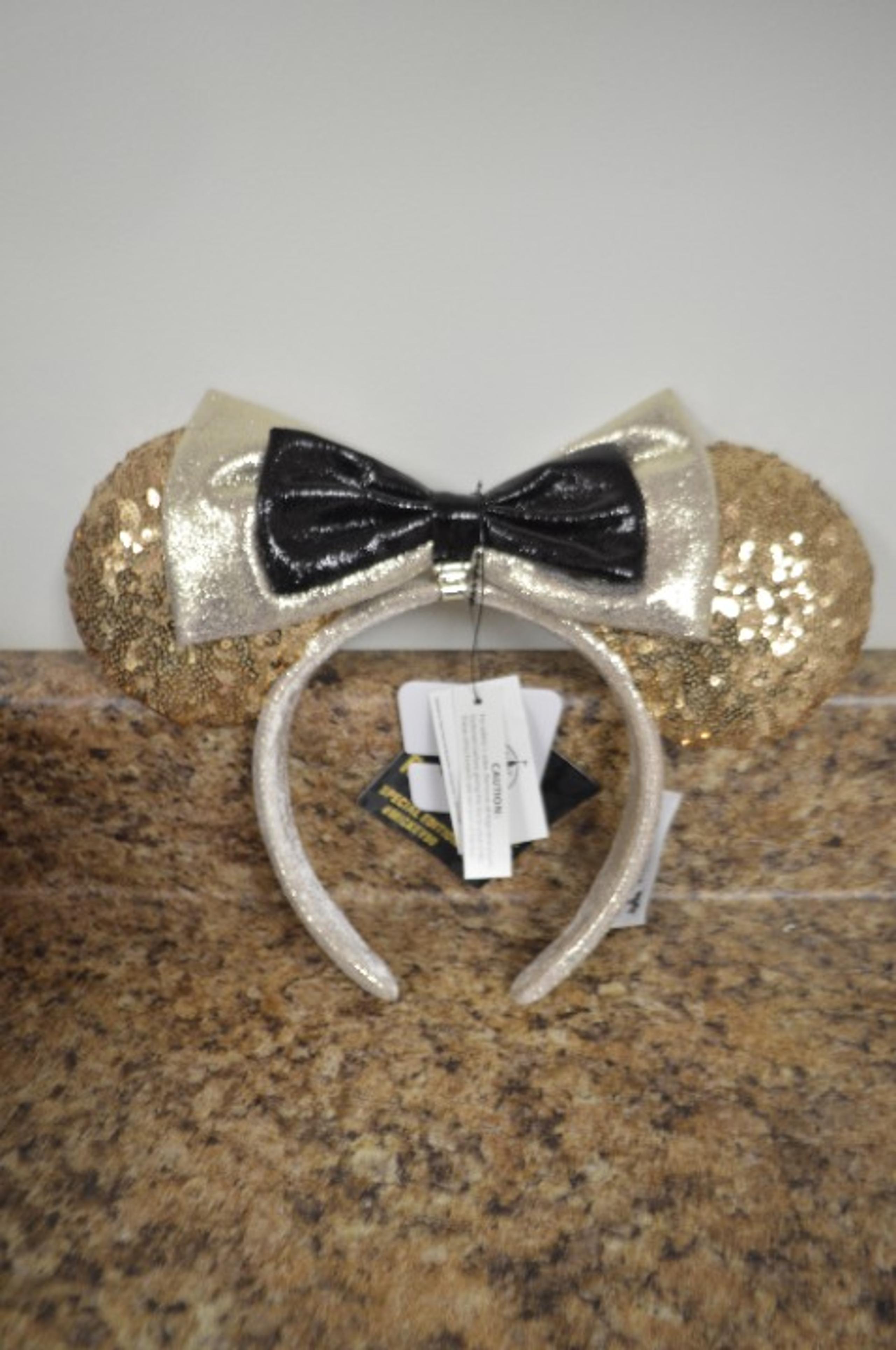 Disney Limited Edition Mickey 90th Ears - Gold Sequins & Removable Bow