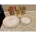 150 Pieces Gold Disposable Plates for 25 Guests, Full Set for Party and Wedding